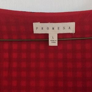 Maxi black and red checked tiered dress